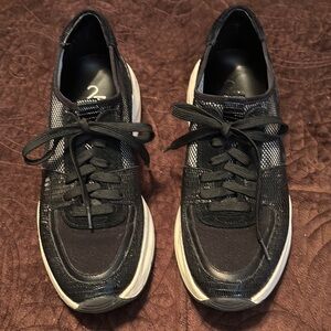 27 Edit Women’s Black Leather/Mesh Sneakers, Sz 8